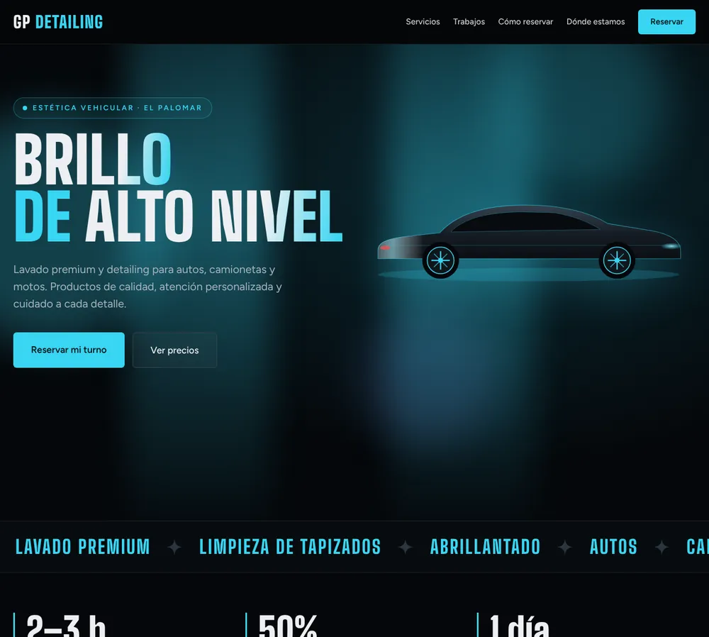 Landing de GP Detailing