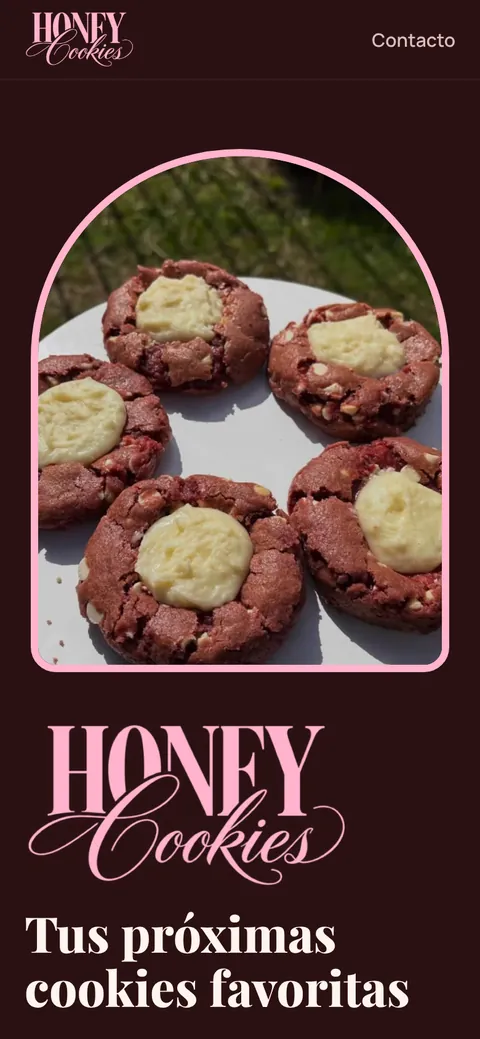 Pedidos online de Honey Cookies en celular